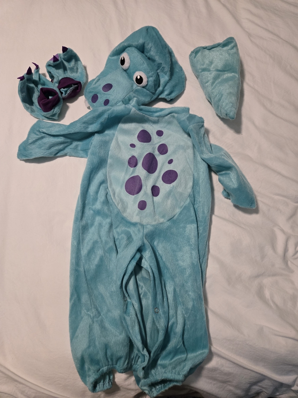 Teal Plush Infant Dinosaur Costume - 6-12 Months